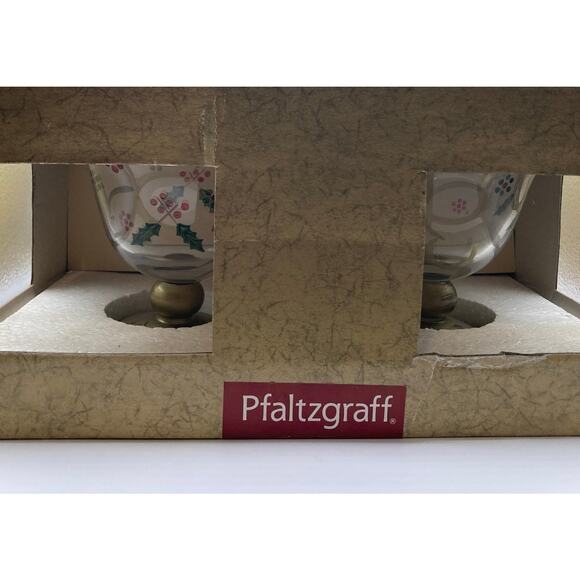 Pfaltzgraff Holiday Gold Pedestal Dessert Bowls - set of 4 NEW IN BOX - Picture 6 of 6